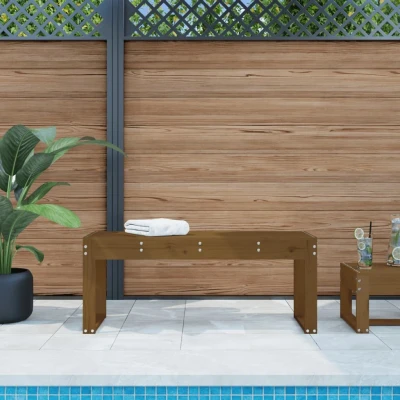 Afbeelding van Tuinbank 110x38x45 cm massief grenenhout honingbruin