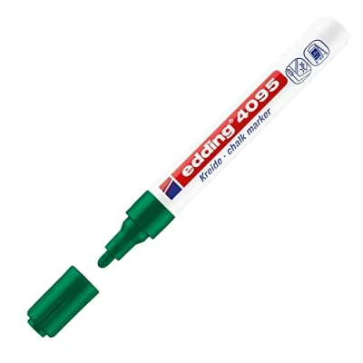 Afbeelding van edding 4095 vloeibare krijtstiften groen 10 ronde punt 2 3 mm afwasbaar krijtvilt om op ruiten te beschrijven glas leisteenkrijtvilt in ondoorzichtige kleuren