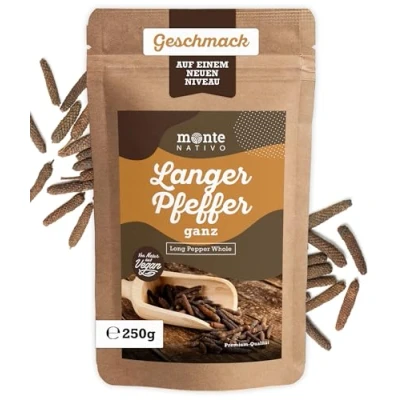 Image de Poivre long Monte Nativo (250g) entier Épices aromatiques séchées avec soin, idéales pour Cuisiner et Assaisonner Arôme Goût intenses