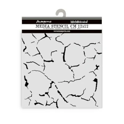 Afbeelding van Stamperia Silent Sea Village Thick Stencil 12x12cm Crackle Pattern (KSTDS47)