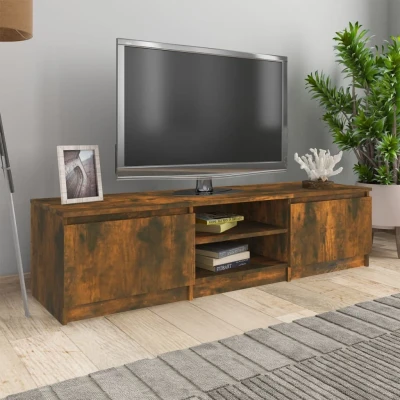 Afbeelding van Tv meubel 140x40x35,5 cm bewerkt hout gerookt eikenkleurig