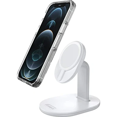 Afbeelding van OtterBox MagSafe draadloos laadstation, sterke magnetische uitlijning en bevestiging met MagSafe, dunne oplaadoplossing voor iPhone, wit