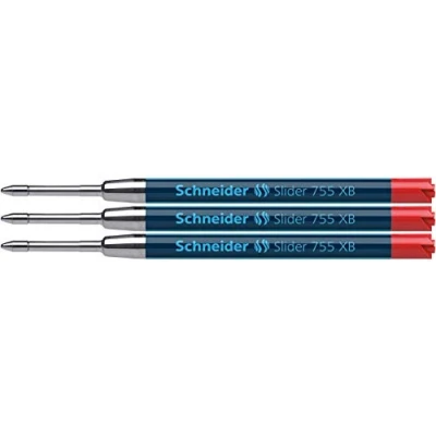 Afbeelding van Schneider slider balpennen 755, xB, rood, 3 blisterkaart