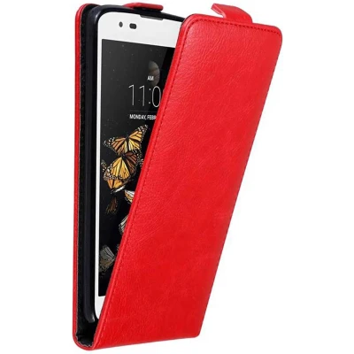 Afbeelding van Cadorabo Hoesje geschikt voor LG K8 2016 in APPEL ROOD Beschermhoes flip design Case Cover met magnetische sluiting