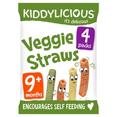 Afbeelding van Kiddylicious Veggie Straws Legumes, vanaf 9 maanden, glutenvrij, 4 verpakkingen van 48 g (4 zakjes 12 g), 192