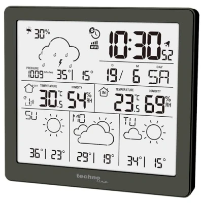 Afbeelding van WD2200 Weerstation met 3 daagse weersvoorspelling, buitenzender, stations en mobiele telefoongegevens (Direct Weather App)