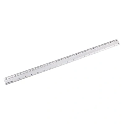 Afbeelding van D.RECT 50 cm aluminium liniaal voor school, kantoor, thuis, zilver