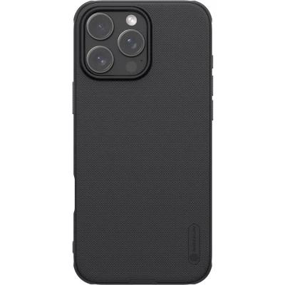 Afbeelding van Nillkin Frosted Shield Hoesje Geschikt voor Apple iPhone 16 Pro Compatibel met MagSafe Back Cover Magneet Zwart
