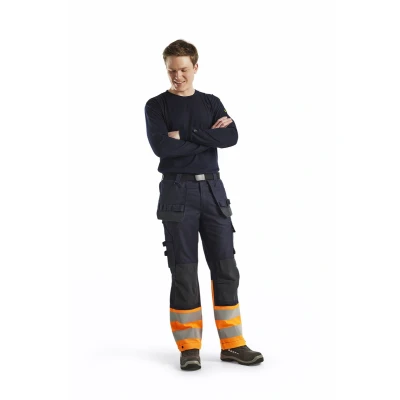 Afbeelding van Blaklader Multinorm inherent werkbroek 1489 1513 Marineblauw/Oranje D108