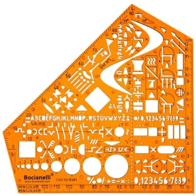 Afbeelding van Technische tekensjabloon Elektrische en elektronische symbolen Voor thuisinstallatie