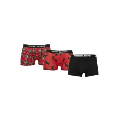 Afbeelding van Urban Classics 3 PACK Boxerbriefs, Heren, Maat: 4XL, Red plaid aop+moose aop+blk