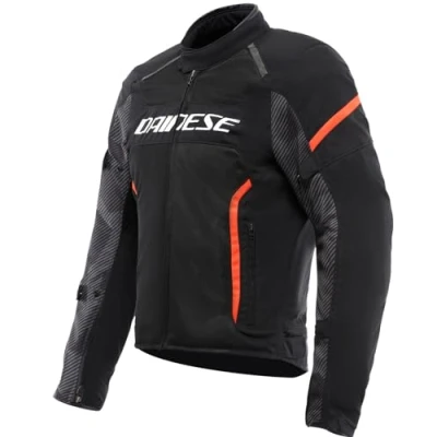 Afbeelding van DAINESE Air Frame 3 Tex motorjas voor de zomer met uitneembare winddichte voering, heren, zwart/rood/fluo, 44