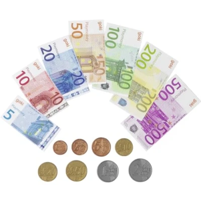 Afbeelding van Goki 51853 Imitatie Zilver Factice 84 papieren bankbiljetten 32 munten van kunststof
