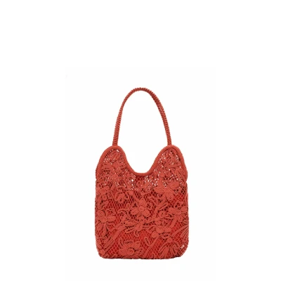 Afbeelding van Desigual Medium Crochet Shoulder Handtas, Dames, Maat: One Size, Orange