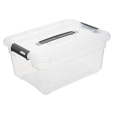 Afbeelding van 5Five opberg kist met deksel Solutions Box 13 liter 39 x 29 19 cm kunststof transparant