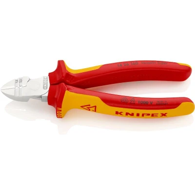 Image de KNIPEX 14 26 160 couteaux latéraux à dénuder isolés avec poignées plusieurs composants, testés VDE, chromés mm