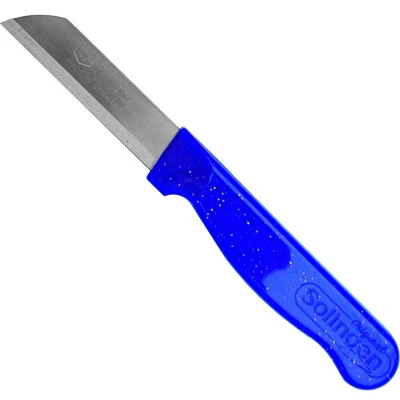 Afbeelding van Solingen Schilmesje Robuust Handvat RVS Glad 16 cm met &quot;Blade Cover&quot; Blauw Glitter