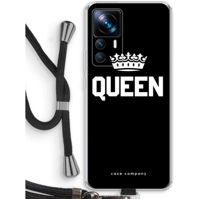 Afbeelding van Case Company® hoesje met Koord geschikt voor Xiaomi 12T Queen Zwart Telefoonhoesje Bescherming aan alle Kanten en Over de Schermrand