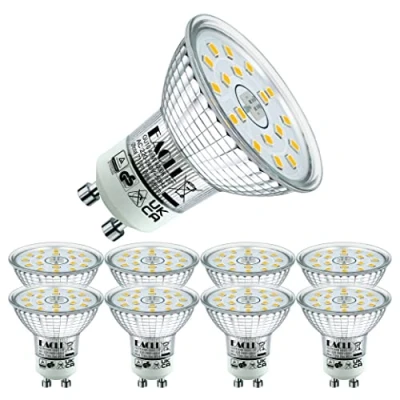 Afbeelding van EACLL GU10 LED Lamp Neutraal Wit, 4.9W Gelijk aan 75W Halogeenlampen, 8 pack , 4000K 585lm AC 230V Geen Flikkering Verlichting, Stralingshoek 120 Spots, Niet Dimbaar Reflectorlamp