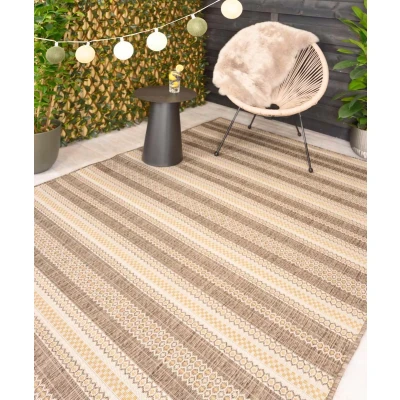 Afbeelding van Buitenkleed Strepen Coastal Path Beige 80x150 Cm