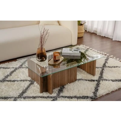 Afbeelding van Asir Salontafel walnoot 105 x 65 30 cm