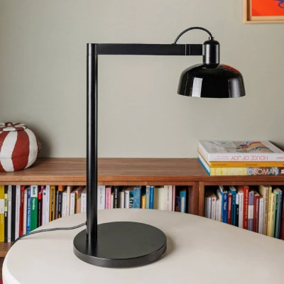 Afbeelding van Tafellamp Tatawin, zwart, staal/glas, hoogte 57,5 cm