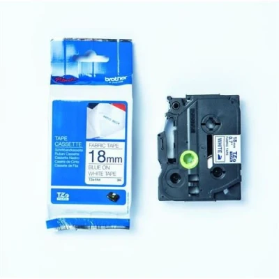 Image de Brother TZe FA4 Tissu bleu sur blanc Rouleau (1,8 cm x 3 m) 1 cassette(s) ruban pour P Touch PT 3600, D400, D450, D600, E300, E310, E550, H101, H500, P700, P750, P900, P950
