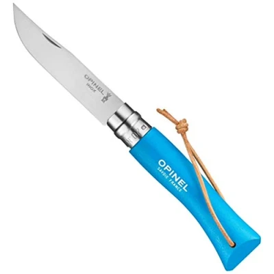 Afbeelding van Opinel Baroudeur mes nr. 7 VRI blauw met leren veter