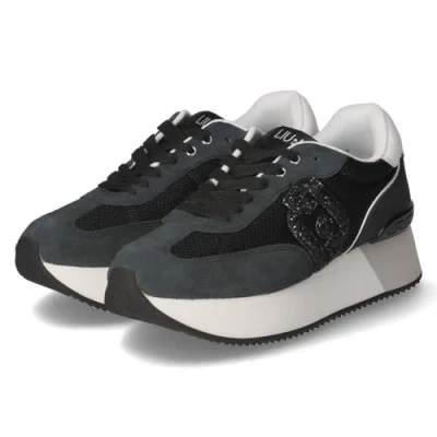 Afbeelding van LIU JO WITH Glitter LOGO Sneakers laag, Dames, Maat: 39, Black Leer/ synthetisch