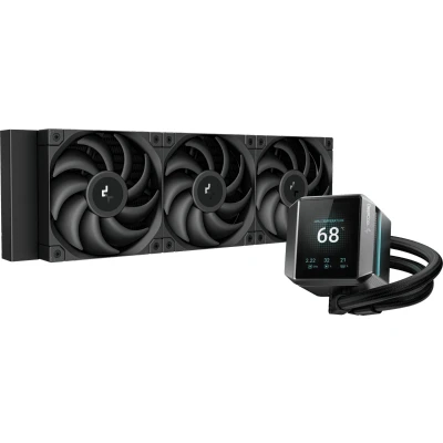 Afbeelding van DeepCool Mystique 360 Vloeistofkoelsysteem processor afmeting radiator: mm 2.8&quot; TFT LCD scherm voor: Intel LGA: 115x, 1700, 1200 AMD AM5, AM4 2x 120 Fans zwart