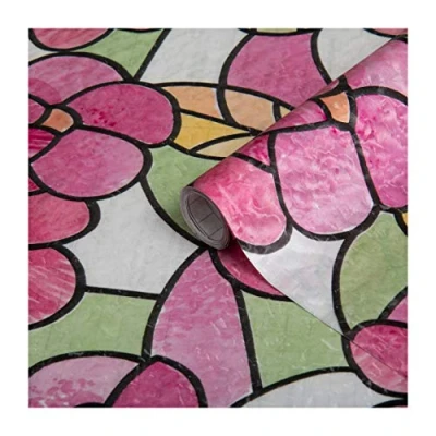 Afbeelding van d c fix Lissabon Summer Statische privacyfolie, 45 cm x 1,5 m, matglasfolie, ondoorzichtig, voor thuis, keuken, badkamer en kantoor