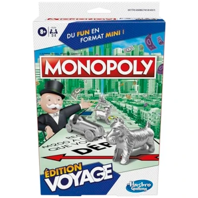 Afbeelding van Monopoly Reiseditie, draagbaar spel voor 2 4 spelers, reisspel kinderen vanaf 8 jaar (Franse versie)