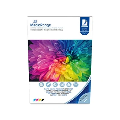 Afbeelding van MediaRange 100 vellen mat fotopapier voor inkjetprinter 105 g A4