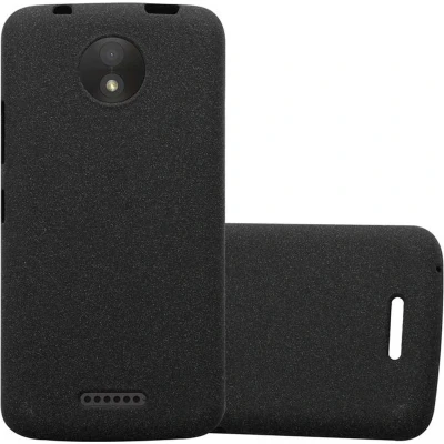 Afbeelding van Cadorabo Hoesje geschikt voor Motorola MOTO C in FROST ZWART Beschermhoes gemaakt van flexibel TPU silicone Case Cover