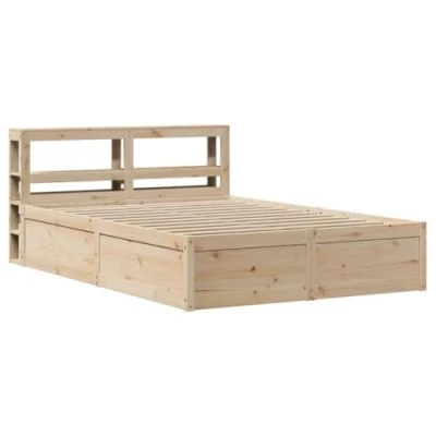 Afbeelding van vidaXL Bedframe met hoofdbord massief grenenhout 140x190 cm