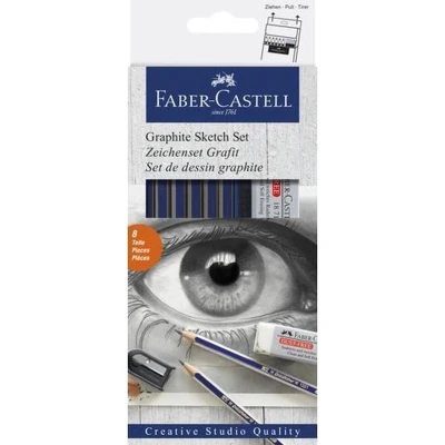 Afbeelding van Potloden Faber Castell 6 hardheden inclusief puntenslijper en gum