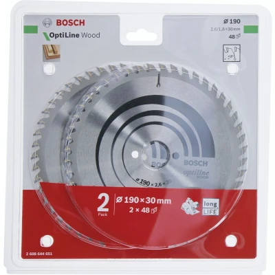 Afbeelding van Bosch 2x Optiline Wood 190x30x2.6/1.6x48T