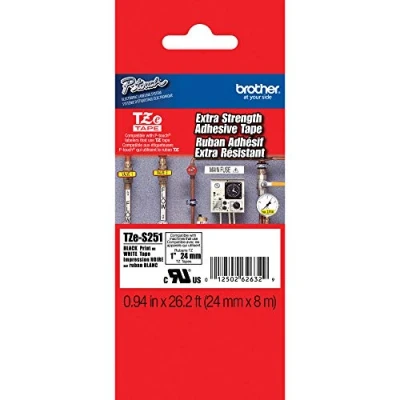 Afbeelding van Brother TZe S251 Tape Zwart op wit (24 mm)