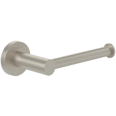 Afbeelding van Villeroy &amp; Boch Elements Tender toiletrolhouder zonder deksel, wandtoiletrolhouder, zinken toiletrolhouder, ronde geborsteld nikkel mat
