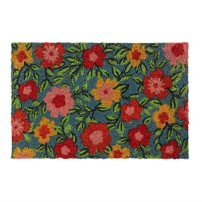 Afbeelding van Relaxdays deurmat bloemen kokosmat voetmat universeel antislip kleurrijk