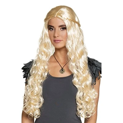 Afbeelding van Boland Pruik Dragon mother Blond Krullen Lang Vrouwen Prinses Middeleeuwen Fantasy Prinsen en Prinsessen