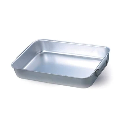 Afbeelding van Pentole Agnelli Rechthoekige braadpan met rechte hoeken 2 schuine handgrepen, aluminium, zilver, 40 x 28 8 cm, zilverkleurig