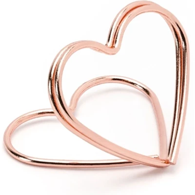 Afbeelding van Plaatskaart houder Rose gold hartjes