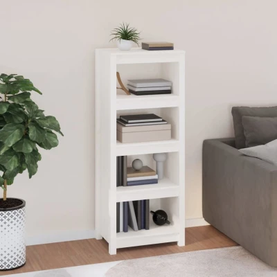 Afbeelding van Boekenkast 50x35x125,5 cm massief grenenhout wit