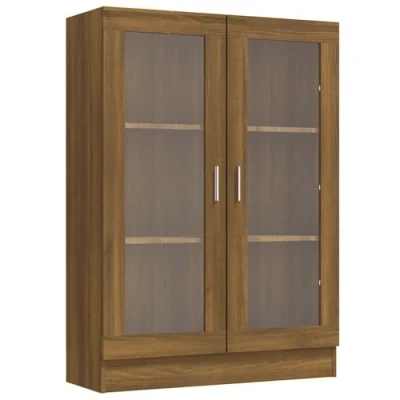 Afbeelding van vidaXL Vitrinekast, 82,5 x 30,5 115 cm, bewerkt hout, bruine eik