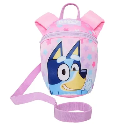 Afbeelding van Bluey Rugzak met teugels en afneembaar veiligheidsharnas voor kinderen, Roze,