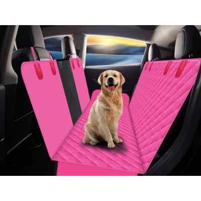 Afbeelding van GXT Achterbankbeschermer voor honden, auto&#039;s, SUV&#039;s en vrachtwagens, met netvenster, antislip waterdicht materiaal, roze
