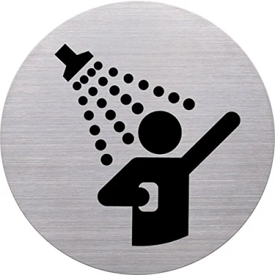 Afbeelding van helit Piktogramm &#039;de badge&#039; Dusche, rund, silber