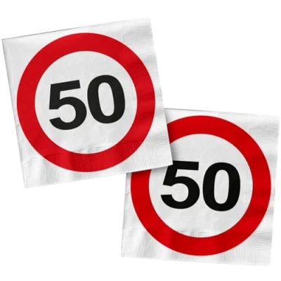 Afbeelding van Folat Servetten Verkeersbord 50 20 stuks 33 x cm