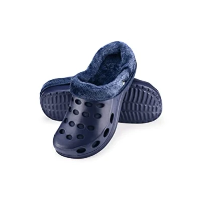 Afbeelding van ESTRO Pantoffels voor dames, winter, warm, gevoerde klomp heren, tuin, gevoerd, A01, Donkerblauw